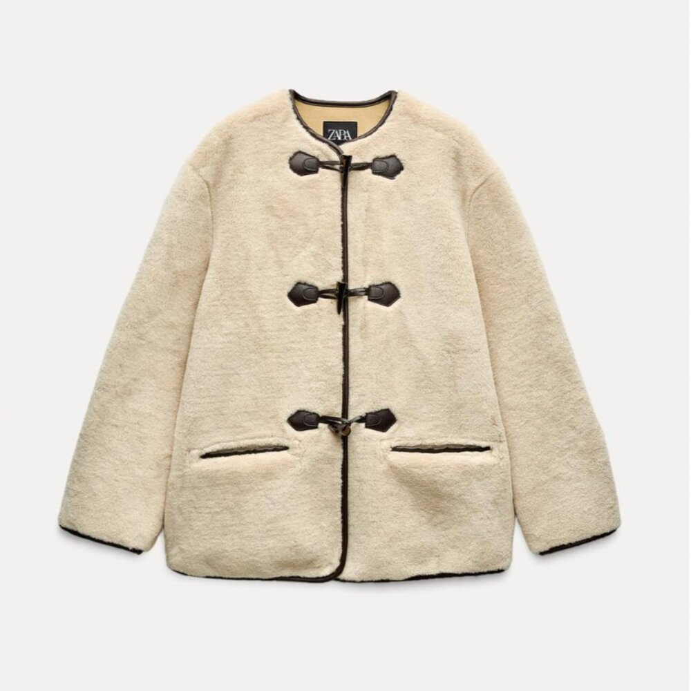 Zara Faux Fur Toggle Coat